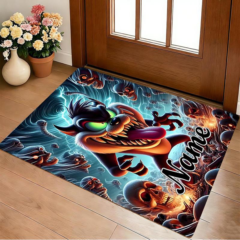 Custom Name Nightmare Cat Living Room Non-Slip Area Rug Soft Carpet for Bedroom Kids Playroom Sofa Office Home Decor Doormat
