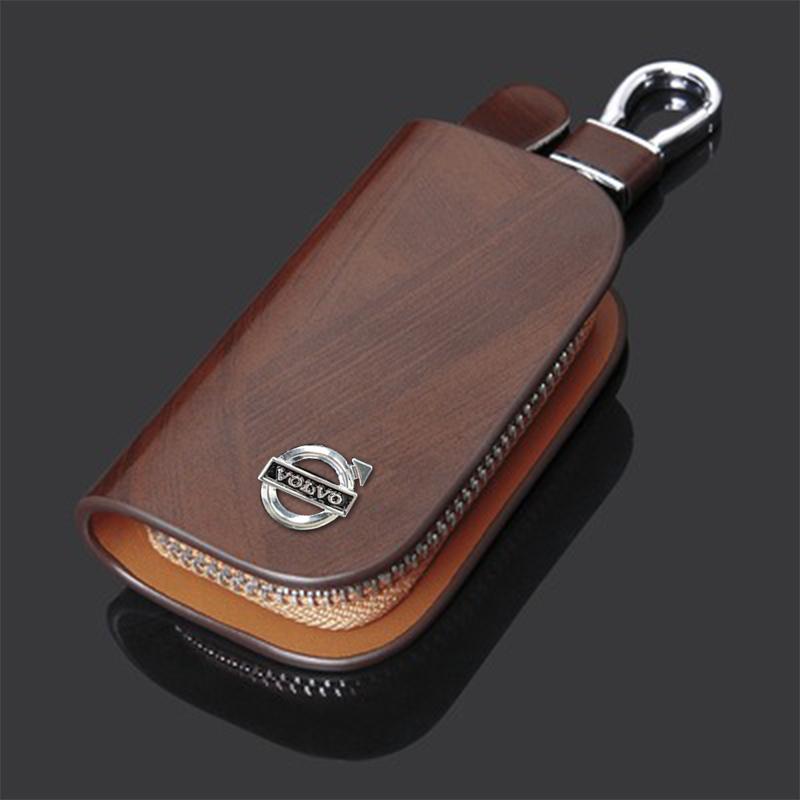 AALV1 Leather Car Key Case Full Cover Shell Keychain Bag For Volvo Xc60 Xc90 V40 V60 S60 V50 V90 S80 C40 XC40 V70 C30 C70 EX90 Rdesign