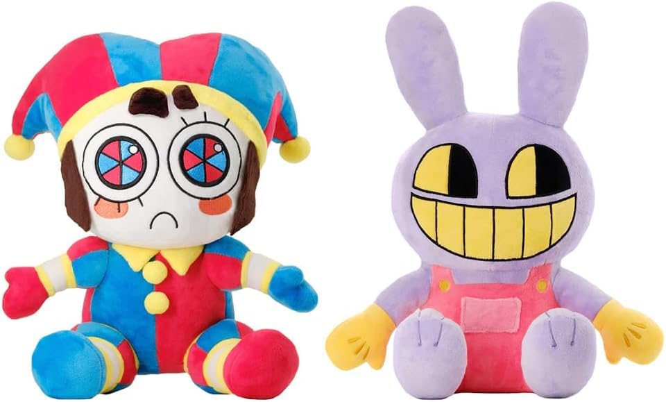 

GenPick Amazing Digital Circus Plush Toys: Pomni, Jax, Otchin, Mascagna, and Pierrot, 2-Piece Set, 25cm, PP Cotton, Gift