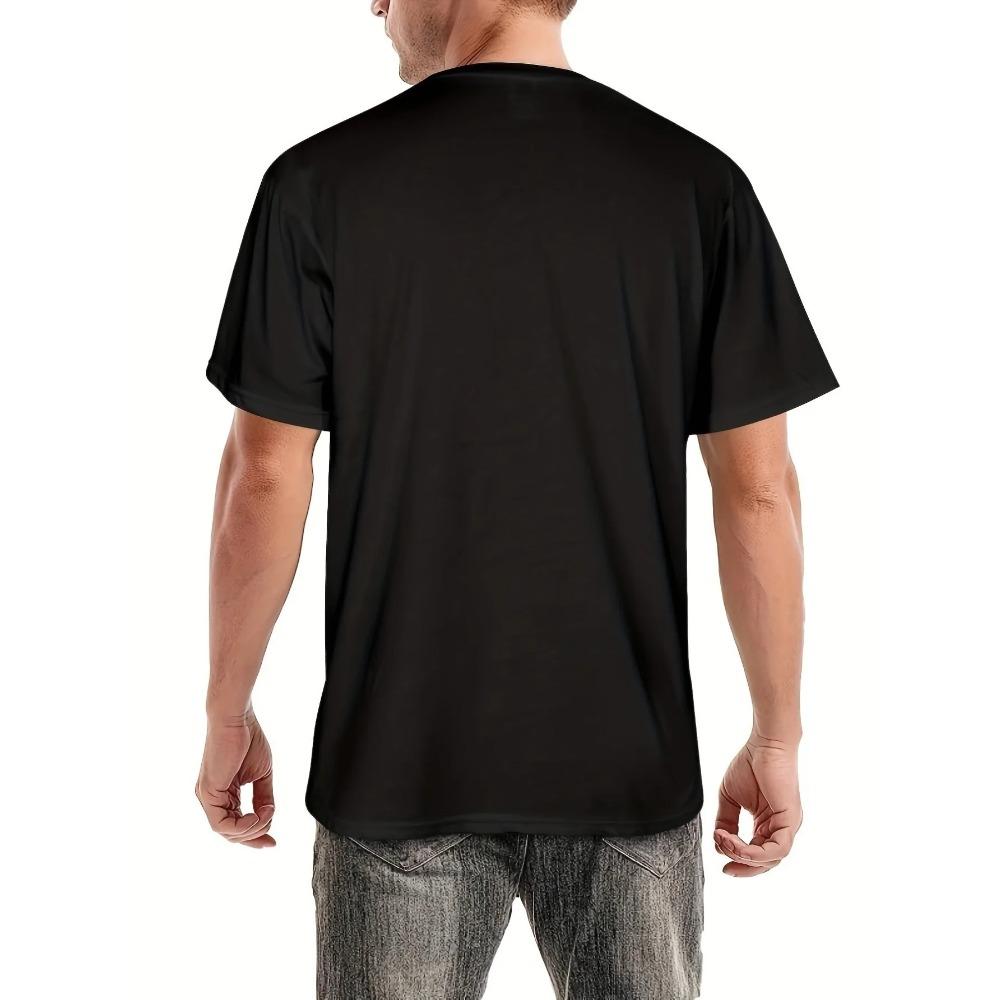 Men's Heartbeat Graphic T-Shirt - 100% Cotton, Casual Loose Fit, Machine Washable, Perfect for All Seasons