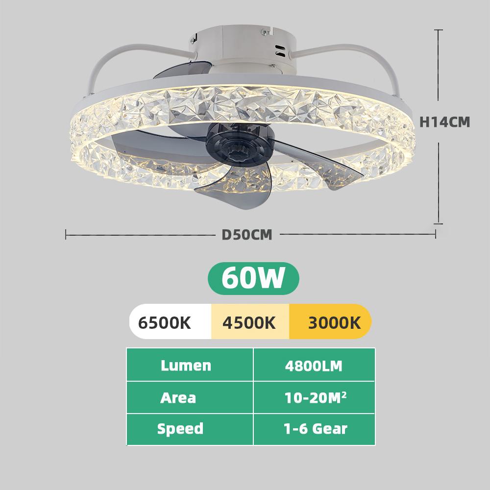 IRALAN Modern ceiling fan with light Decoration home 360° rotating silent LED ceiling fan Lamps for room kitchen dining room
