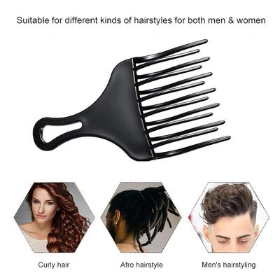 1PCS Professional Plastic Hair Fork Comb Wide Teeth Styling Tool For Mens Insert Hair Pick Comb Grooming Barber Salon Supplies