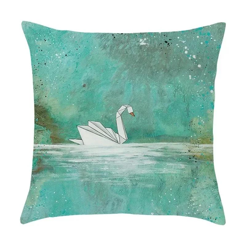 Car Living Room Sofa Cushion Cover Luxury Home Decor Pillow Cover Farm Garden City Seascape Print