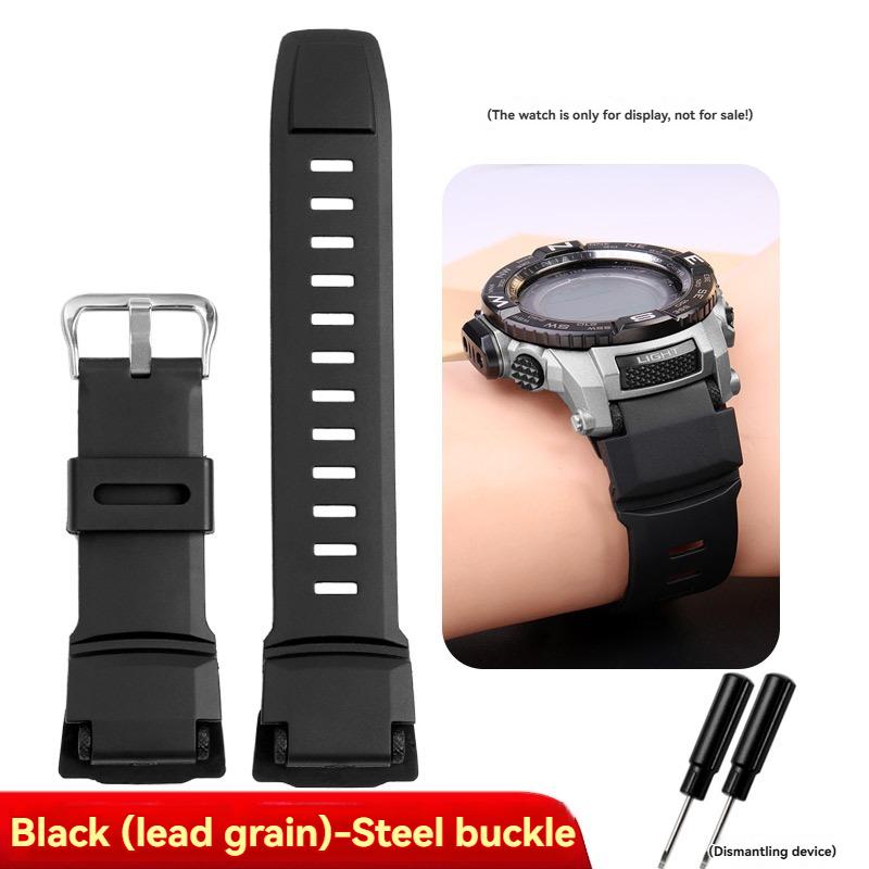 For Casio PROTREK PRG-260/270/550/250 Silicone WatchBand PRW-3500/2500/5100 Dedicated interface rubber strap Black men Bracelet