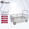 JNL Heavy-Duty Steel Flatbed Cart with Mesh Fence