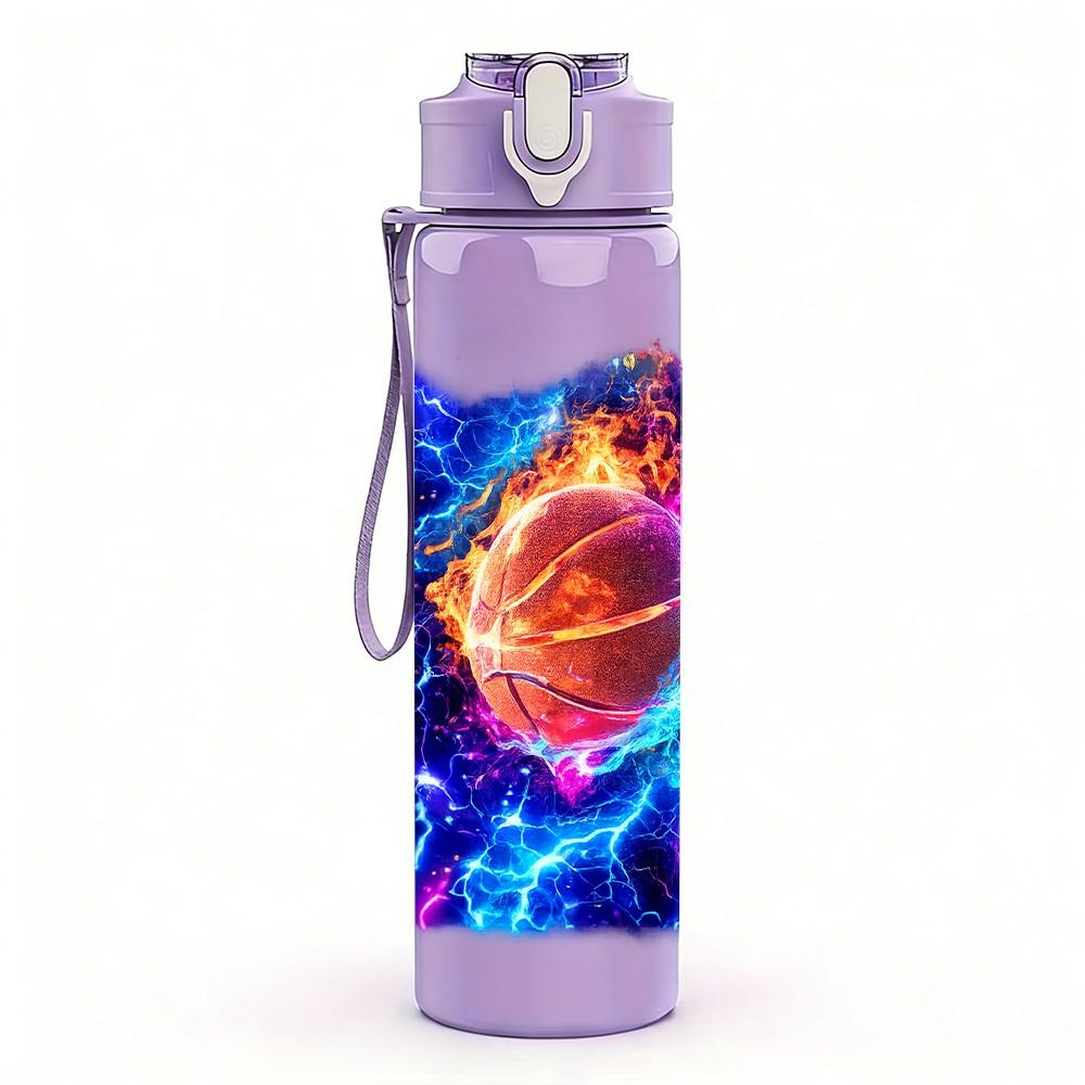 1PC Galaxy Space Nebula Abstract Print 750ml Color Plastic Sports Water Bottle Leakproof Flip Straw Lid Suitable for Sports Office Home Use