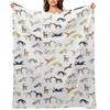 Leaps and Hounds (White) Throw Blanket Shaggy Soft Plush Plaid Retros Summer Blankets
