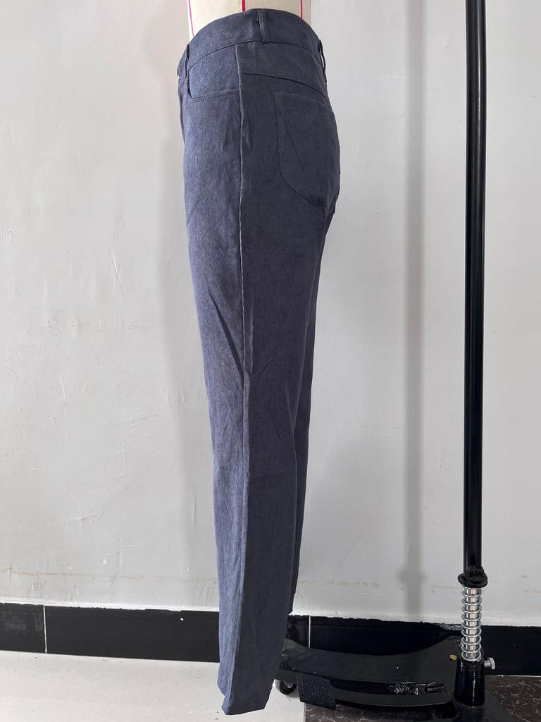 Vårmote Kordfløyel Slengbukser Vide Ben Bukser Dame Ensfarget Casual Komfortable Bukser