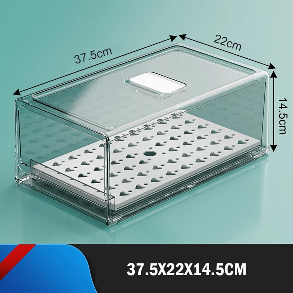 Refrigerator Drawer Storage Partition Board Storage Box Vegetable and Fruit Home Kitchen Preservation Box Transparent Sorting