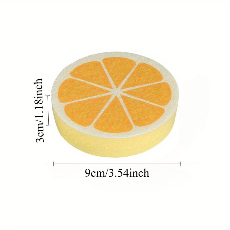 4pcs Kitchen Sponge: Orange Slice Design, Non-Woven, Reusable, Suitable for Kitchen, Bathroom, and Outdoor Cleaning
