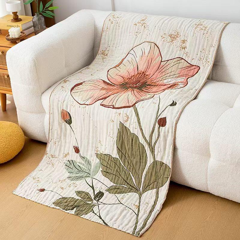 China Colored Jacquard Pure Cotton Four-Layer Gauze Bath Towel Men Women Extra-Large Adult Beach Towel Soft Absorbent