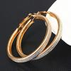 Large Crystalline Hoop Earrings Matte Chic Fashionable Basic Simple Round Shiny Zircon Crystal Big Women Ear Studs Jewelry Celebration Party Event