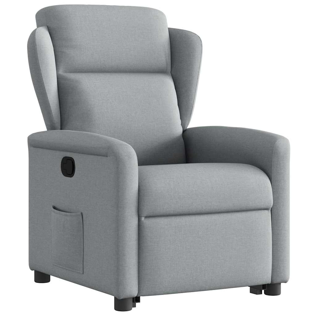 Recliner Chair with Rising Function Light Grey Fabric