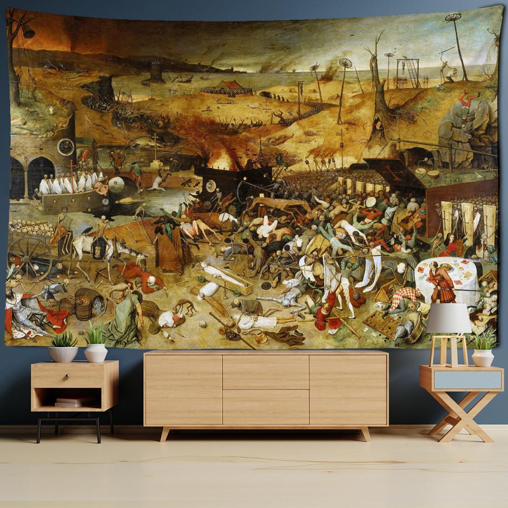 Abstract People Realistic Oil Painting Tapestry Wall Hanging Hippie Tapiz Art Psychedelic Mystery Home Decor