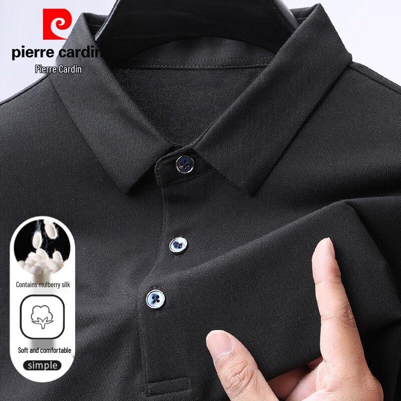 Pierre Cardin Men's Silk Blend Long-Sleeve Polo Shirt