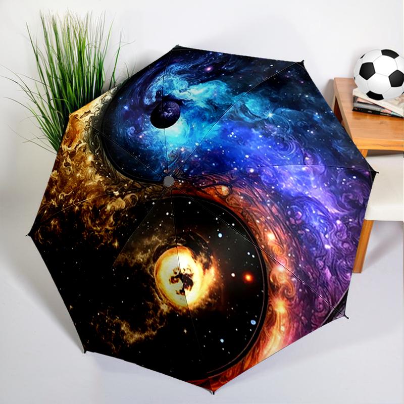 1PC Yinyang Mandala Umbrella Automatic Open/close, Sturdy Iron Frame & 8-Rib Struct, Umbrella for Women & Men, Christmas Gift