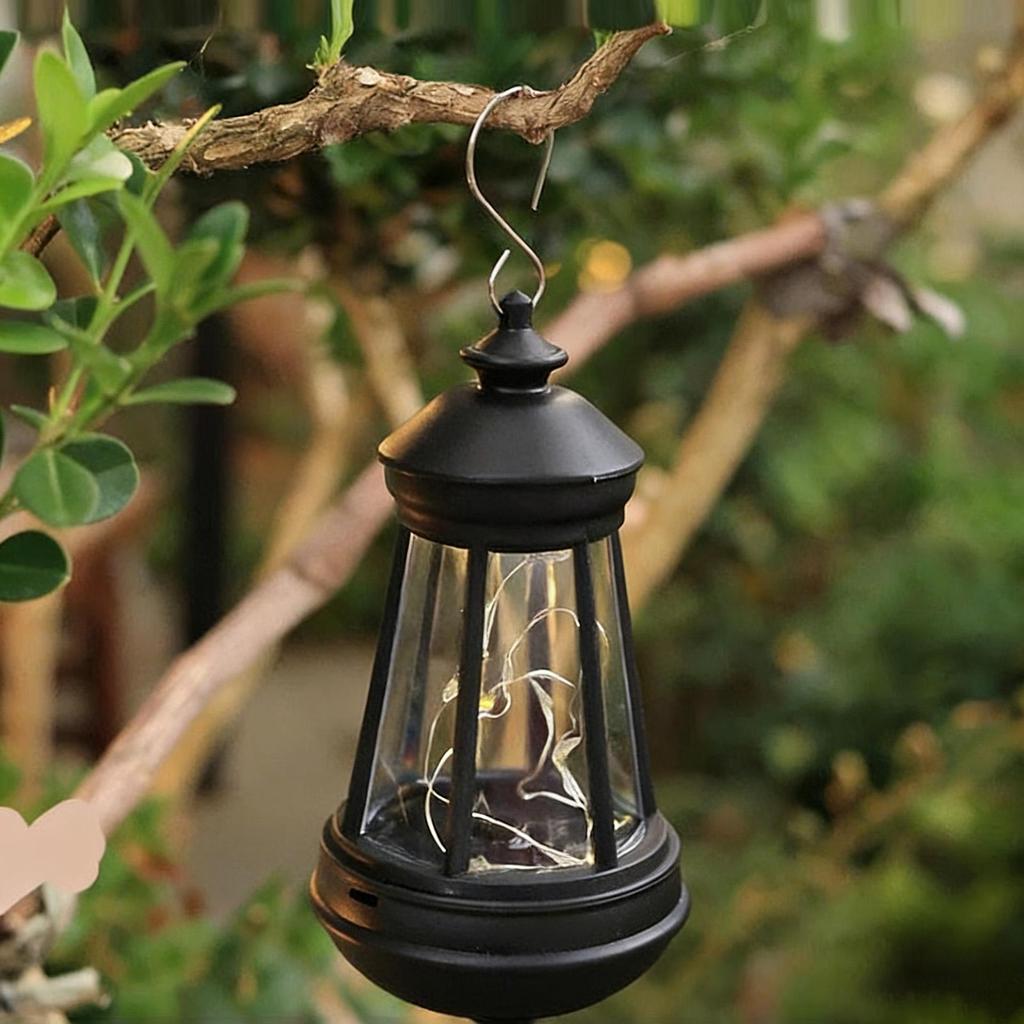 Outdoor Patio Solar Lantern Weather-Proof Landscaping Ambient Lights Hangable Solar Operated Lights for Courtyard Patio Front