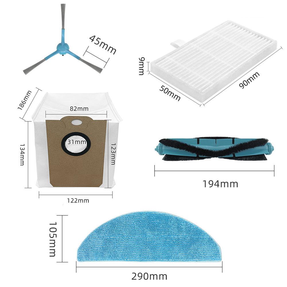 Robotic Vacuum Cleaning Consumables Set Main Brush Side Filter Mop Cloth Dust Bag Accessories For Liectroux G7 RC4S EVOLUTI