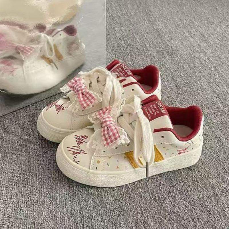 Dopamine graffiti white shoes women's spring and autumn new versatile and versatile casual board shoes tide