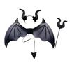 3Pcs/Set Devil Wings Hair Hoop Set Trident Fork Demon Role Play Headband Set Halloween Costume Accessories