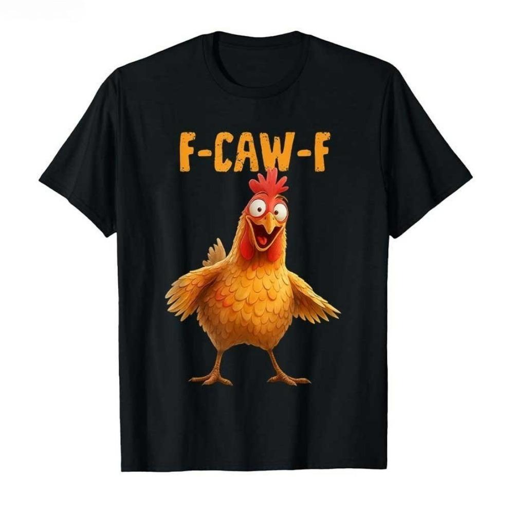 Funny F-Caw-F Chicken Crow T-Shirt Men Funny Cartoon Tee Shirt T-Shirts Men Women Unisex Daily Daily Fitness Travel Streetwear