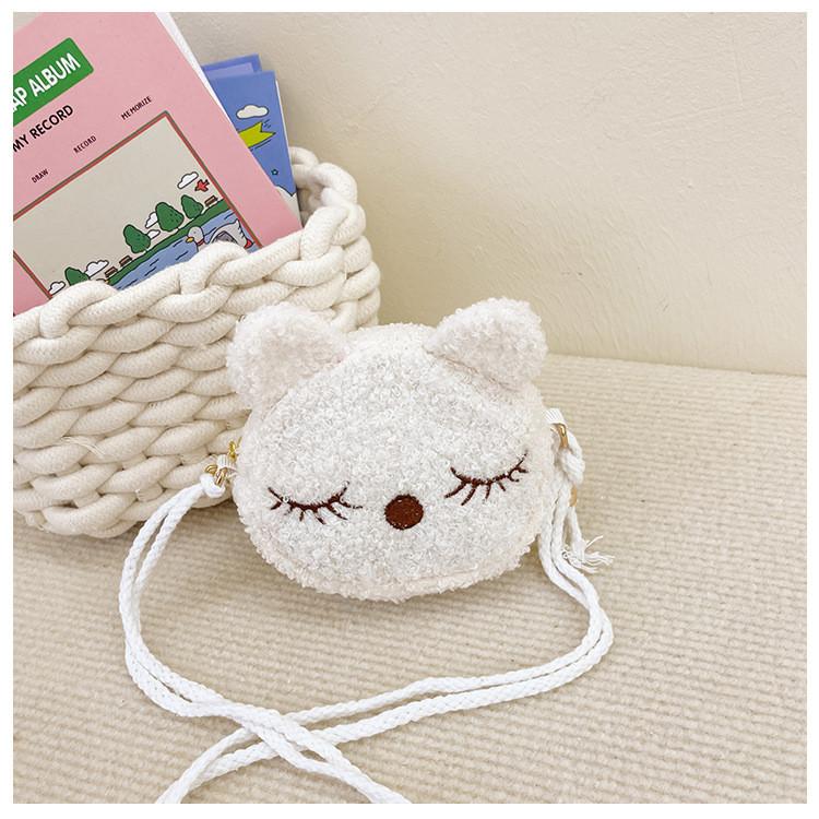 Plush Styling Cat Shoulder Crossbody Bag Embroidered Design Suitable For Child