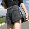 Women's High Waist Loose Denim Shorts with Side Zipper - Summer 2024 Trend