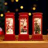 Light-Up Santa Claus Phone Booth Christmas Lantern Ornament