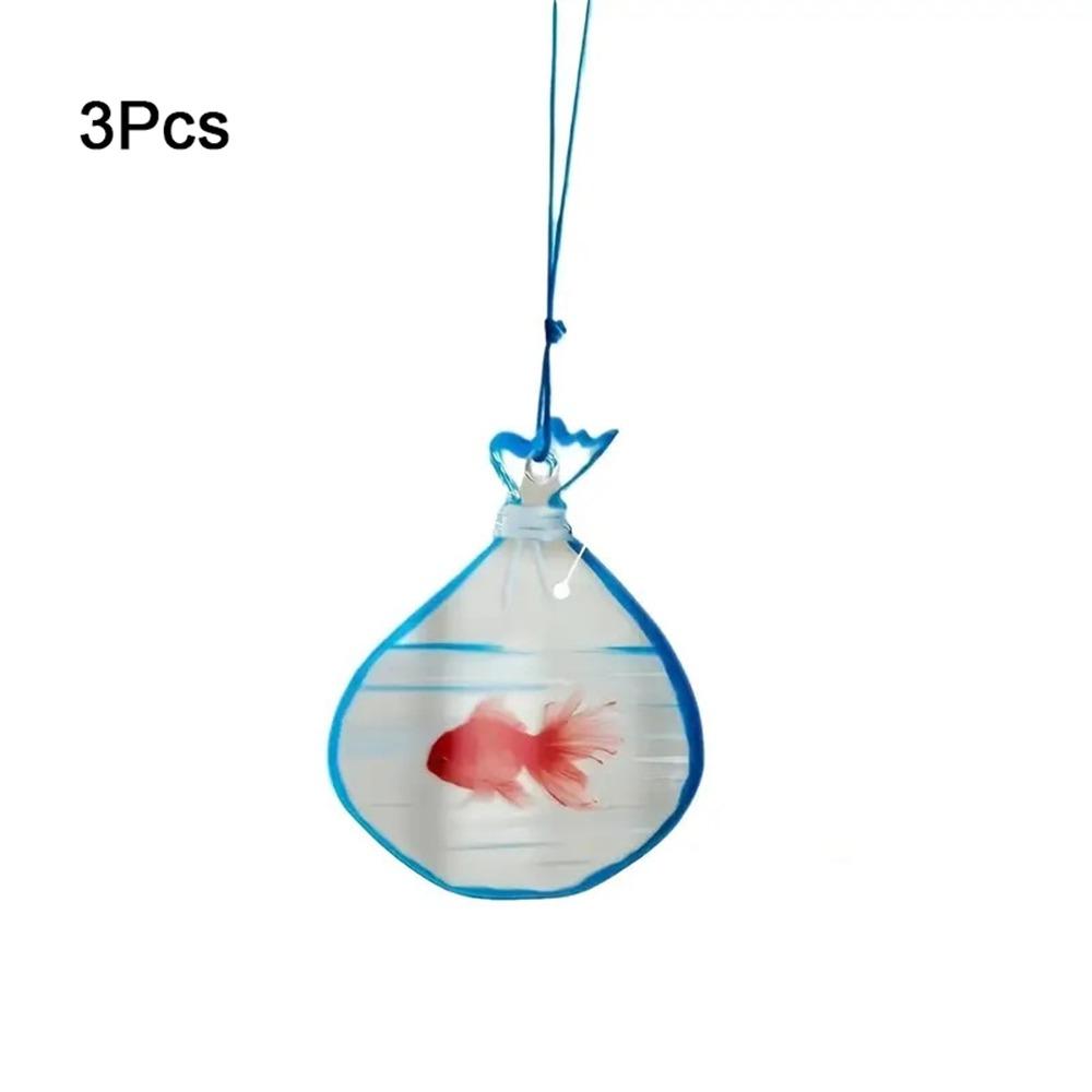 

2D Cartoon Pocket Goldfish Realistic Goldfish Bag Keychain Cute Goldfish Bag Pendant Women 3Pcs