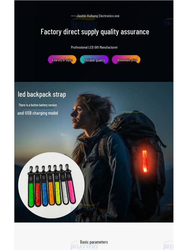 LED Flashing Signal Light for Backpacks - Outdoor Reflective Warning Pendant