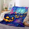 1 Stück Halloween Kürbisse Decke Leichte Flanelldecke Überwurfdecke für Sofa, Bett, Reisen, Camping, Wohnzimmer, Büro yy251015170