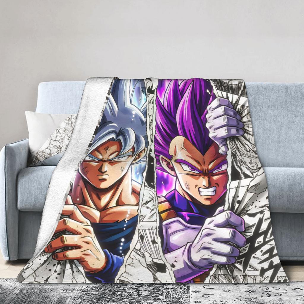DBZ Vegeta Goku Blanket Out Of The Comic Fuzzy Funny Soft Throw Blanket for Coverlet Spring/Autumn,