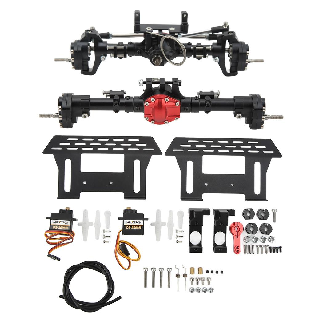 RC Axle Kit Front Rear CNC Differential Locking Axles Set for SCX10 I II III 90046 90047 1Celsius10 RC Car