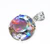 69 Ct+ A++ Natural Round Cut Mystic Topaz 925 Sterling Silver Pendant Certified