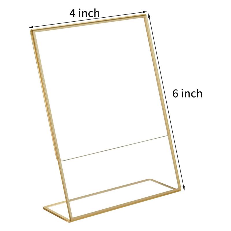 AD23-Acrylic Gold Frame, Slanted Back Table Sign Holder For Wedding Table Card Restaurant Signs Photos