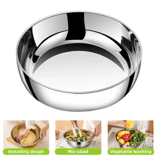 Metal Blandebolle Glatt Overflate Non-Stick Lett å Rengjøre Tåler Oppvaskmaskin Multifunksjonell Stor Bolle Salatbolle