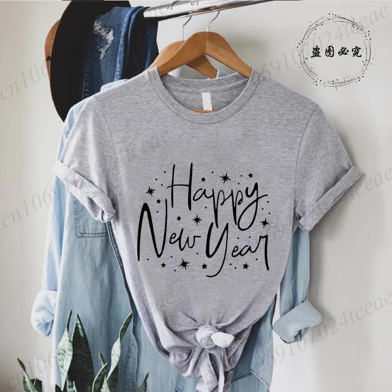 Hello 2026 Happy New Year Crew T-shirt Men's Women Shirts Clothes Casual Fashion Hip Hop Streetwear Tshirt GoodBye 2025 Outfit