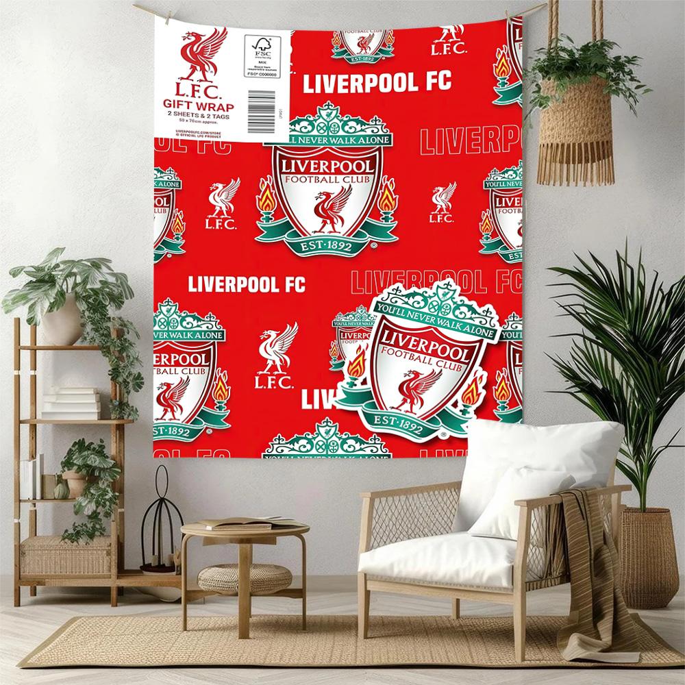 Liverpool Football Club Logo Wall Decor Tapestry Art For Pet Memorial Birthdaywedding Party Backdrop Family Gift