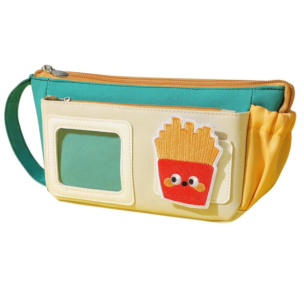 

Waterproof Stationery Bag Multi-layer Pencil Case Cartoon Pen Bag Back To School Gift Green+1 Patch