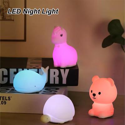 Hase Bär Silikon LED Nachtlicht Lampe Niedlich Touch Control RGB Stimmungs Nachtlicht für Zuhause Kinder