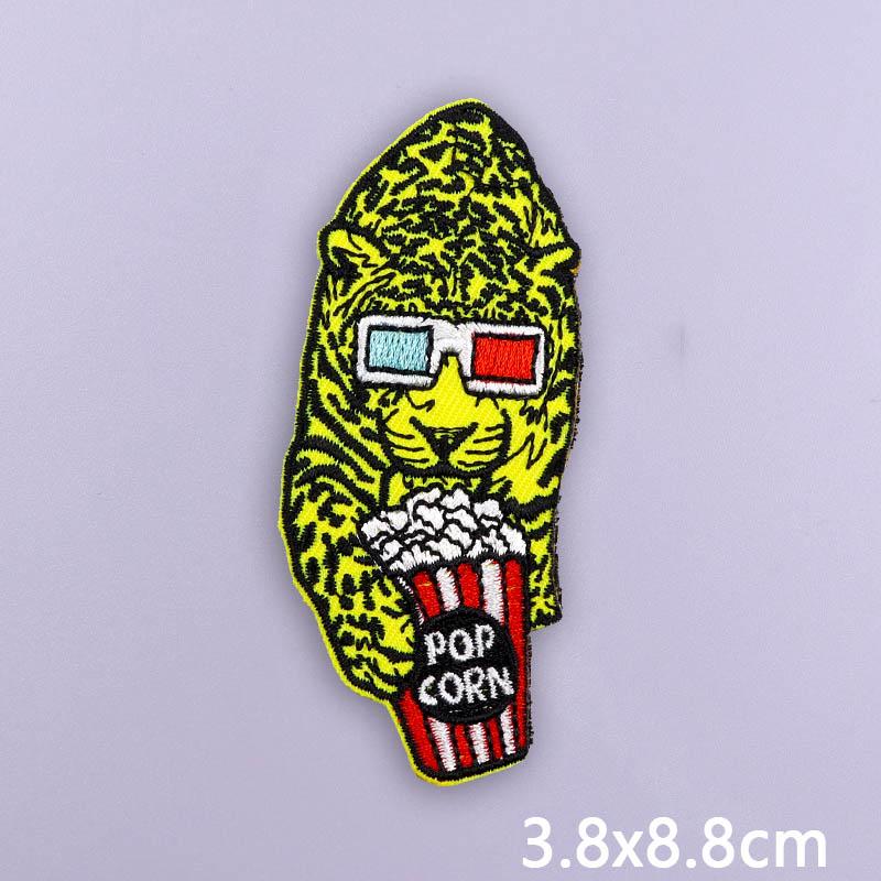 Cartoon Fox Carp Applique Iron On Patches For Clothing Stickers Cute Animal Embroidered Patches On Clothes Sew Decorate Badges