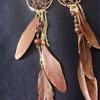 New Bohemia Ethnic Feather Beads Long Design Dream Catcher Earrings For Women