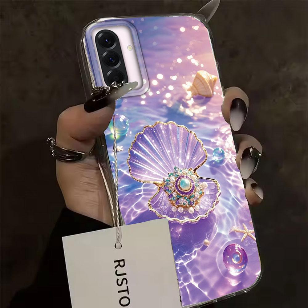 Ocean Pearl Shell Girls Phone Case for Samsung Galaxy A55 A56 A36 A26 A16 A53 A06 A14 A24 A34 A54 A15 A25 A35 A12 A07 A17 Cover