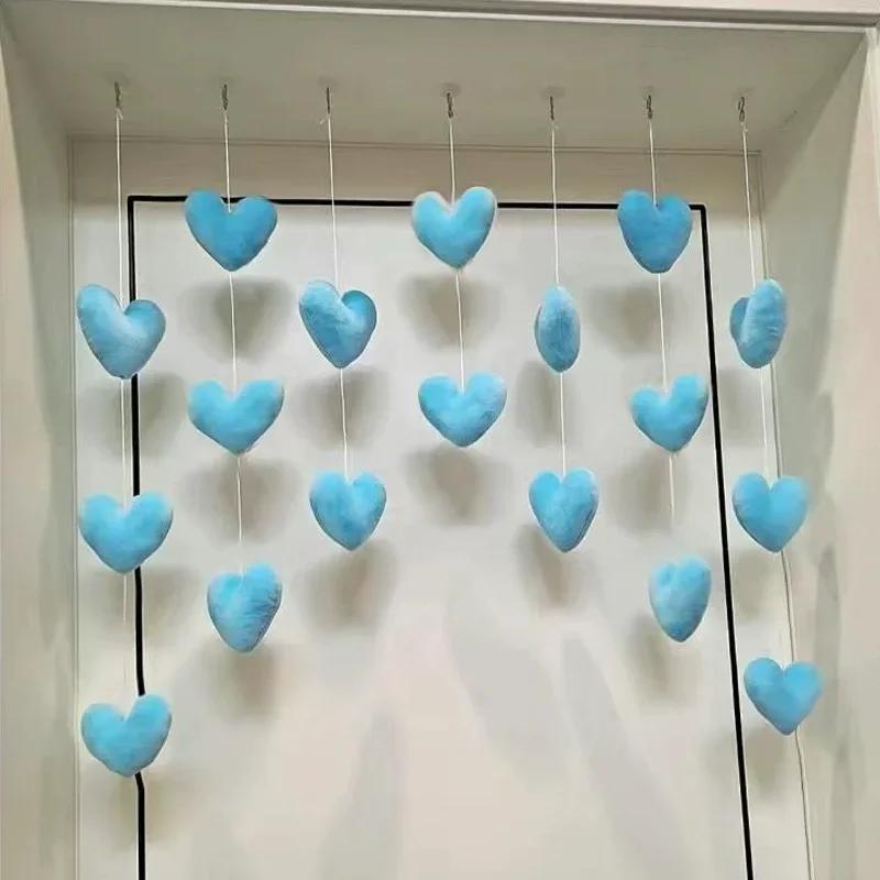 

Изысканное настенное украшение в форме сердца в корейском стиле - Изящная подвеска на шнурке, Модная перегородка для комнаты, Предметы домашнего декора для спален девочек синий
