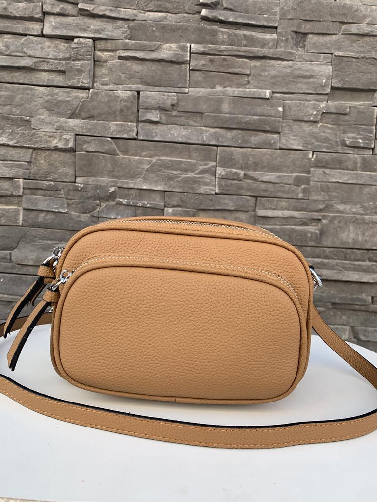 Women Shoulder Bag Genuine Cowhide Leather Handbag Zipper Pockets Large Capacity Female Crossbody Small Bag White