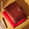 A5 Retro Cowhide Leather Business Notebook with Buckle Binder