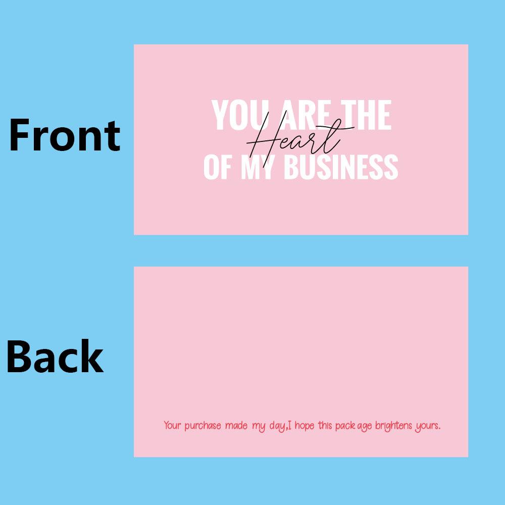 50pcs Pink Thank You Card For Order Supporting Business Package Decoration Business Card Party Card Handmade with Love