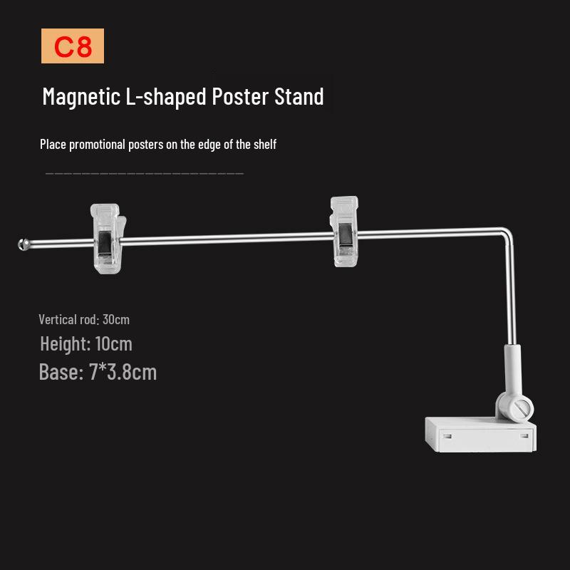 Supermarket Product Poster Display Stand with Clip for Desktop Signage