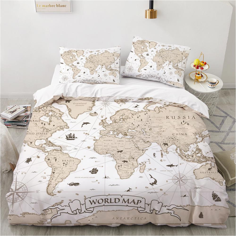 Ensemble de literie 2/3 pièces Impression numérique Housse de couette confortable pour la décoration de la chambre à coucher à la maison, 1 housse de couette et 2 taies d'oreiller avec fermetures éclair EU Single 135x200cm