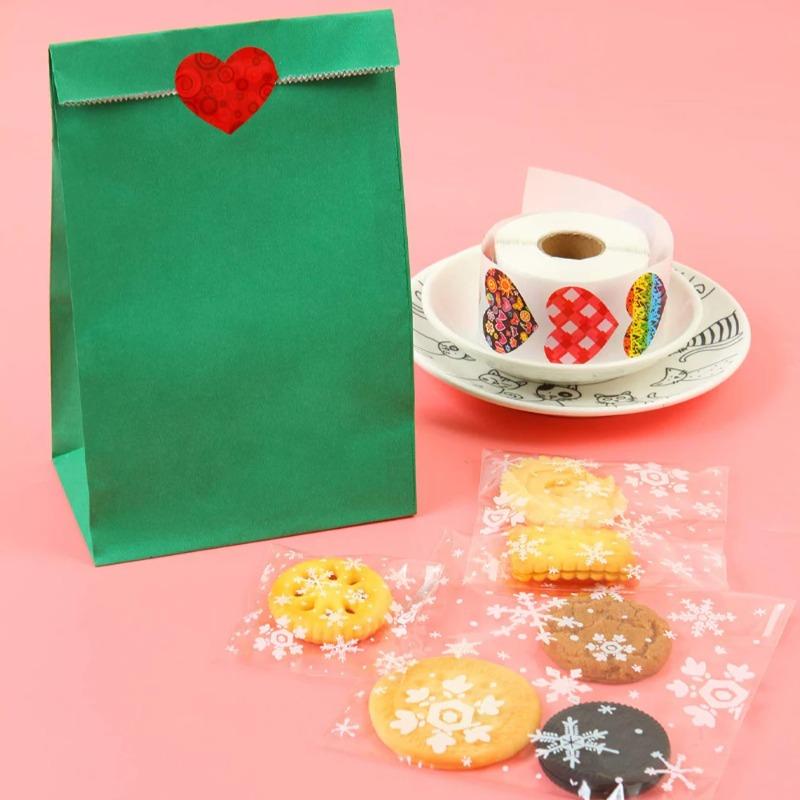 1 set/500pcs Heart Shape Adhesive Stickers - Gift Wrapping Scrapbooking Wedding Birthday Party Supplies